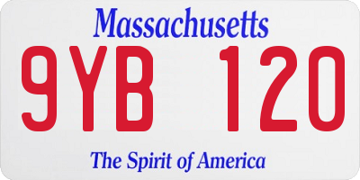 MA license plate 9YB120