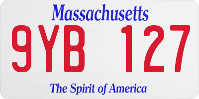 MA license plate 9YB127