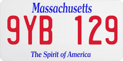 MA license plate 9YB129