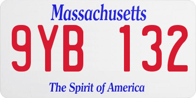 MA license plate 9YB132