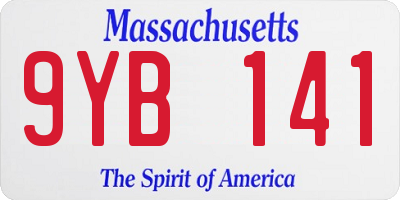 MA license plate 9YB141