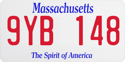 MA license plate 9YB148