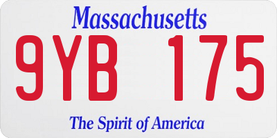 MA license plate 9YB175