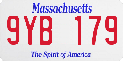 MA license plate 9YB179