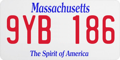MA license plate 9YB186