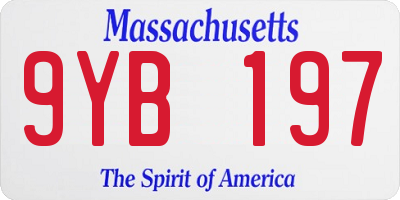 MA license plate 9YB197