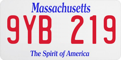 MA license plate 9YB219