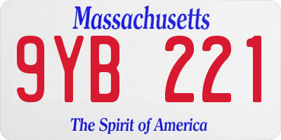 MA license plate 9YB221
