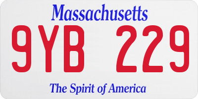 MA license plate 9YB229