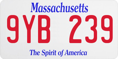 MA license plate 9YB239