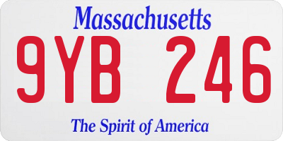 MA license plate 9YB246