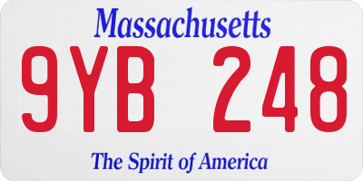 MA license plate 9YB248