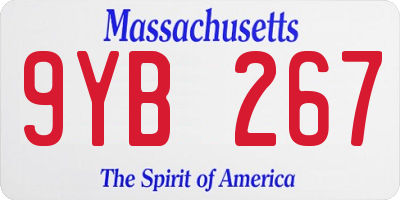 MA license plate 9YB267