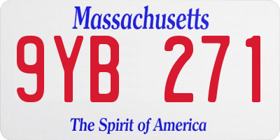 MA license plate 9YB271