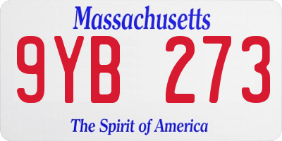 MA license plate 9YB273