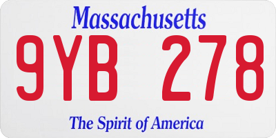 MA license plate 9YB278