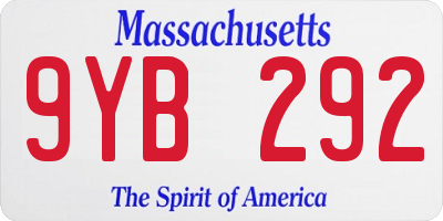 MA license plate 9YB292