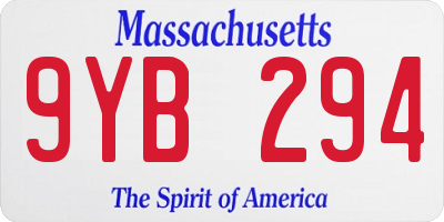 MA license plate 9YB294