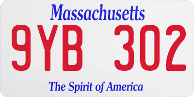 MA license plate 9YB302
