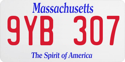 MA license plate 9YB307