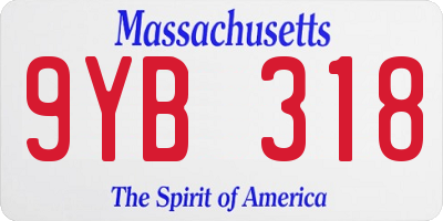 MA license plate 9YB318