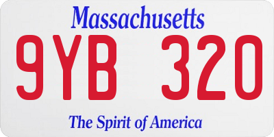 MA license plate 9YB320
