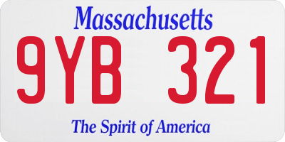MA license plate 9YB321