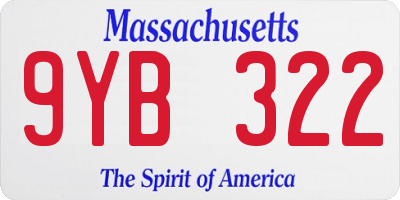 MA license plate 9YB322