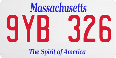 MA license plate 9YB326