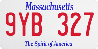 MA license plate 9YB327
