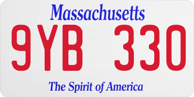 MA license plate 9YB330