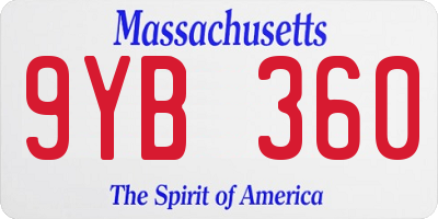 MA license plate 9YB360