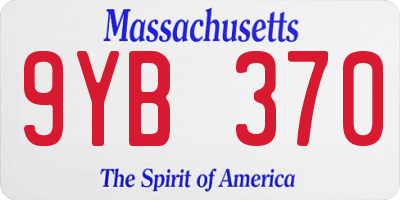 MA license plate 9YB370