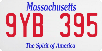 MA license plate 9YB395