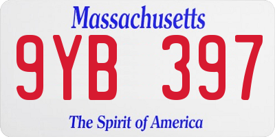 MA license plate 9YB397