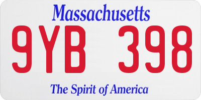 MA license plate 9YB398