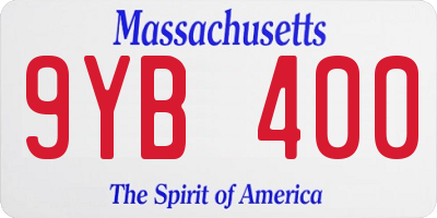 MA license plate 9YB400