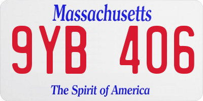 MA license plate 9YB406