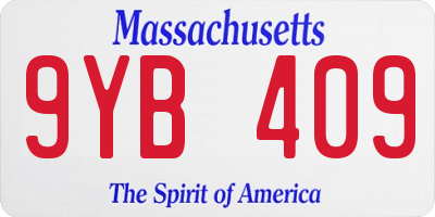 MA license plate 9YB409