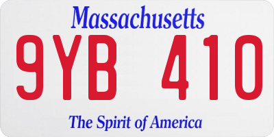 MA license plate 9YB410