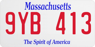 MA license plate 9YB413