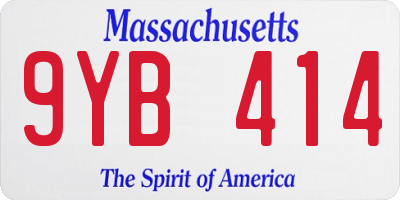 MA license plate 9YB414