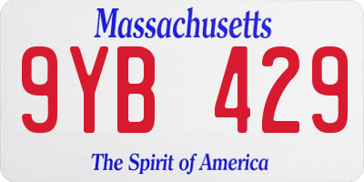 MA license plate 9YB429