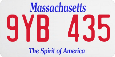 MA license plate 9YB435