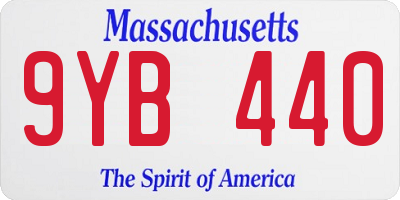 MA license plate 9YB440