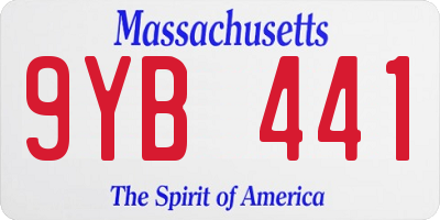 MA license plate 9YB441