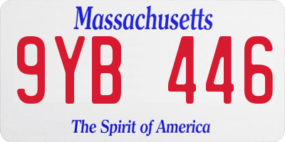 MA license plate 9YB446