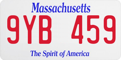 MA license plate 9YB459