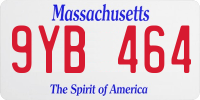 MA license plate 9YB464