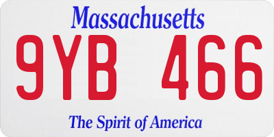 MA license plate 9YB466